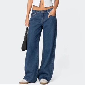 Edikted Raelynn Washed Low Rise Baggy Jeans